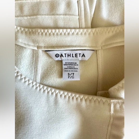 ATHLETA Magnolia White MOTO Jacket Full Zip Size S/T - Picture 9 of 10